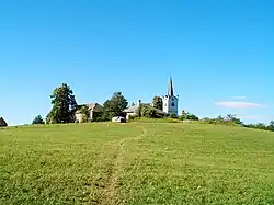 View towards the Church of the Heart of Jesus