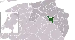 Highlighted position of Hoogezand-Sappemeer in a municipal map of Groningen