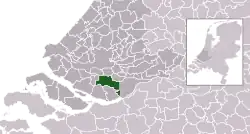 Highlighted position of Binnenmaas in a municipal map of South Holland