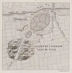 Old map of Cusae from Description de l'Égypte