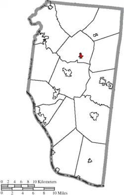 Location of Owensville in Clermont County