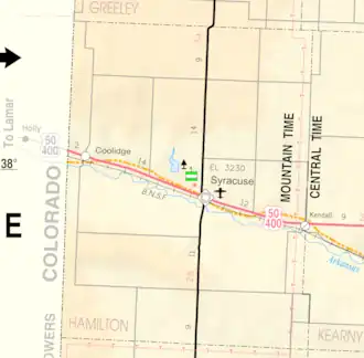 KDOT map of Hamilton County (legend)