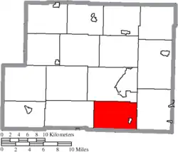 Location of Athens Township in Harrison County