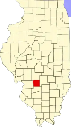 State map highlighting Bond County
