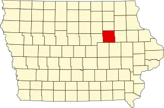 State map highlighting Black Hawk County