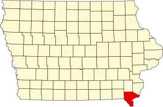 State map highlighting Lee County