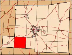 Location of Milford Township in Knox County.