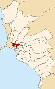 Location of Lima District in Lima