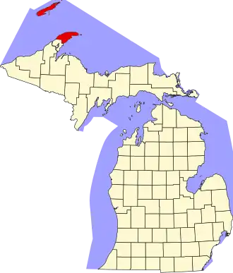 Keweenaw County map
