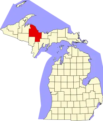 State map highlighting Marquette County