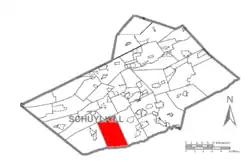 Map of Schuylkill County, Pennsylvania Highlighting Washington Township