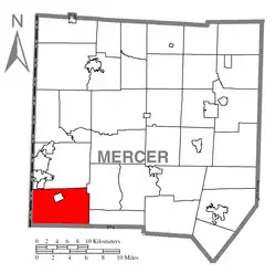 Location of Shenango Township in Mercer County
