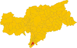 Location of Neumarkt/Egna in the province of South Tyrol.