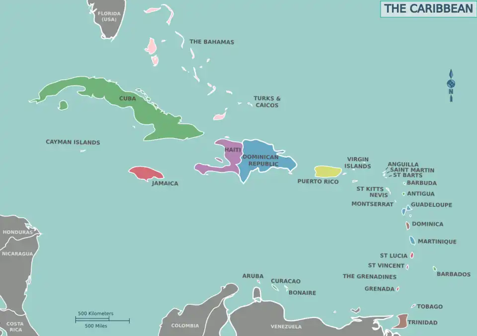 Image 7Contemporary political map of the Caribbean (from History of the Caribbean)