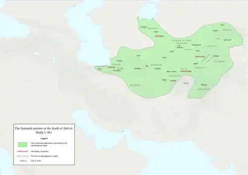 A map encompassing Transaxonia and Tokharistan in Central Asia and Afghanistan and Khorasan in Greater Iran
