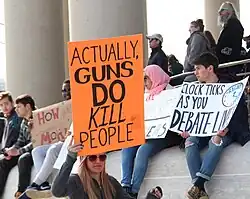A demonstrator amidst a protest