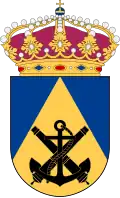 Coat of the arms of the Naval Tactical Center (MTC) 1994–1997.