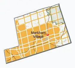 Location of Markham Village within Markham