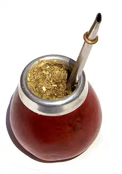 Image 41Mate, a traditional beverage in southern South America, especially in Argentina, Paraguay, Uruguay, and the south of Brazil. (from List of national drinks)