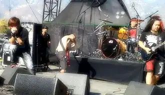 Maximum the Hormone performing at Knotfest 2014