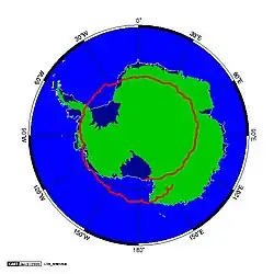 MAXIS (MeV Auroral X-ray Imaging and Spectroscopy) balloon track. A high altitude balloon launched from McMurdo's William Field in 2000 was an X-ray observatory