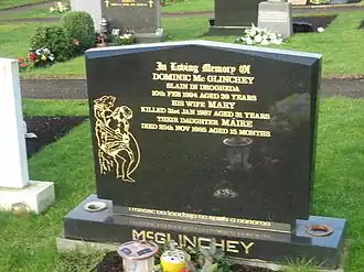 colour photo of the McGlinchey gravestone
