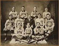 McGreevy with his Nuf Ced team, 1910. Michael T. "Nuf Ced" McGreevy Collection, Boston Public Library
