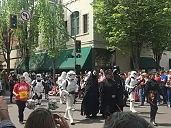 A scene from the costume parade at the 2018 festival