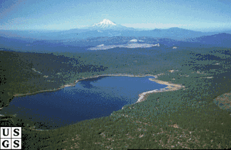 Medicine Lake with Mount Shasta in the background