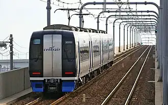 An image of Meitetsu 2000 series electric multiple unit on the Meitetsu Airport line.
