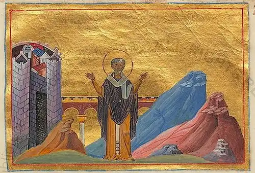 Saint Martin the Confessor (Menologion of Basil II)