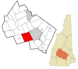 Location in Merrimack County and the state of New Hampshire.