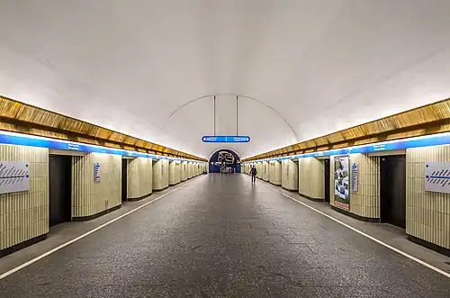 Hall of Petrogradskaya station in Saint Petersburg Metro