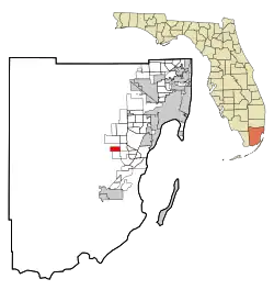 Location in Miami-Dade County and the state of Florida