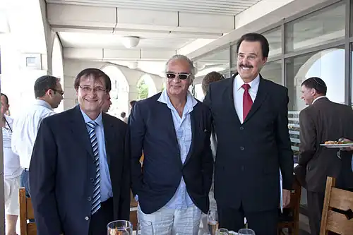 This photo of Michael D Evans was taken at the Menachem Begin Heritage Museum in Jerusalem in June 2011. Dr Evans is seen with Andre' Djaoui, French Film Producer (in sunglasses), and Benjamin Philip, the executive director of The Anne Frank Exhibit in Israel.