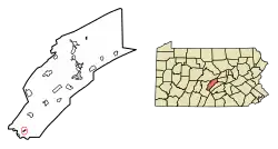 Location of Newton Hamilton in Mifflin County, Pennsylvania.