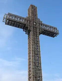 The Millennium Cross in Skopje, North Macedonia, one of the biggest crosses in the world (2000)
