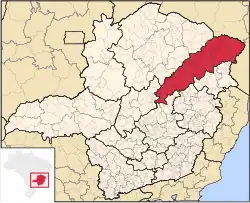 Location of the Mesoregion of Jequitinhonha