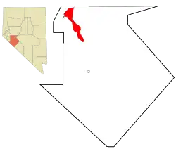 Location in Mineral County and the state of Nevada