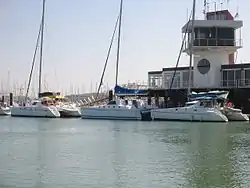 Catamarans docked at Les Minimes marina