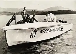 Miss England III on Loch Lomond July 1932 before setting a new world water speed record of 119.81 mph.