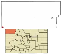 Location in Moffat County, Colorado