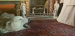 Polar bear rug in the Drawing Room
