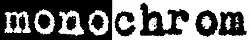 "monochrom" with "mono" white on black background, "chrom" black on white background. The letters are in a typewriter font with diffuse edges formed from very small dots.