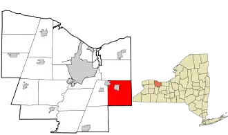 Location in Monroe County and the state of New York