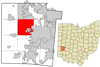 Location in Montgomery County and the state of Ohio