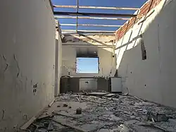 Moria Camp, Lesvos Greece. Room with Fire Damage (After Closure, 2022) Photo - James O'Leary