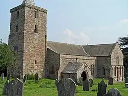 Image 54St Laurence's Church, Morland : with "the only tower of Anglo-Saxon character in the NW counties", according to Pevsner. Tower possibly built by order of Siward, Earl of Northumbria, sometime between 1042 and 1055; nave possibly later (1120) (from History of Cumbria)