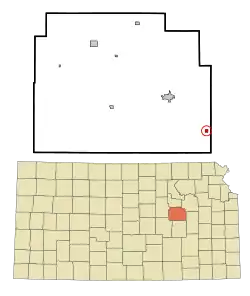 Location within Morris County and Kansas