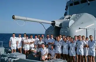 100 mm modèle 68 turret on La Motte-Picquet